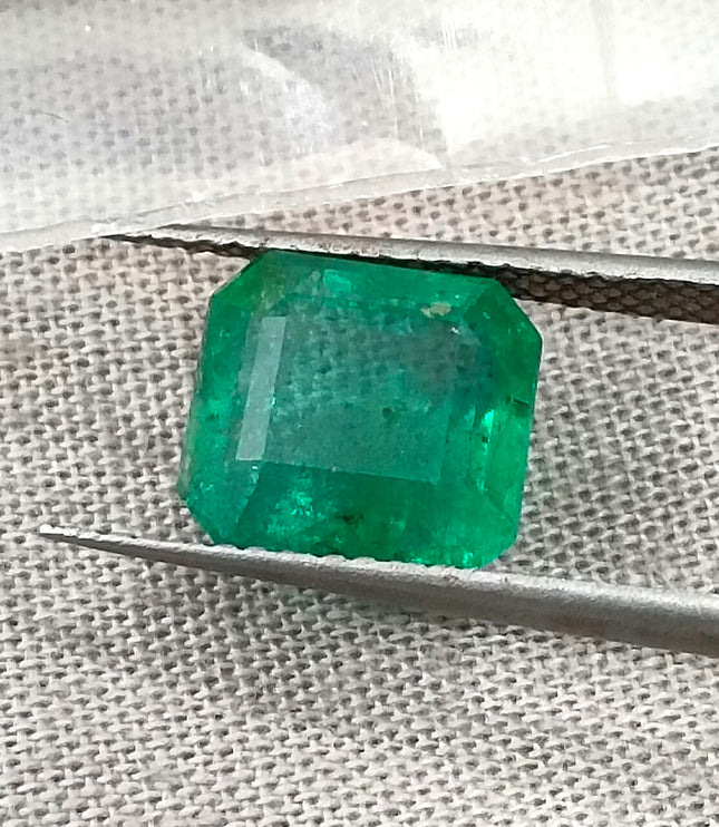 Zambian Emerald 3.13ct Certified Natural Medium Green Octagon Cut Loose Gemstone
