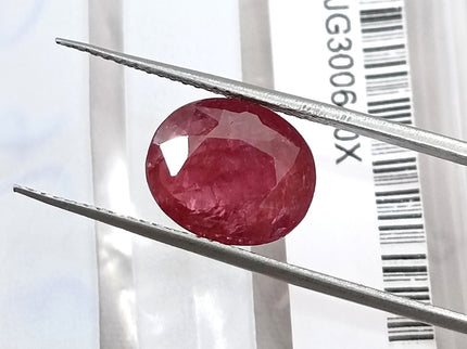 3.76ct Untreated Mozambique Ruby Natural Wine Red SGL Certified Oval Cut Gemstone