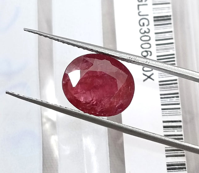 3.76ct Untreated Mozambique Ruby Natural Wine Red SGL Certified Oval Cut Gemstone