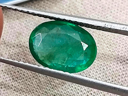 1.88ct Natural Emerald Zambia Medium Deep Green Oval Cut Earth Mined Gemstone