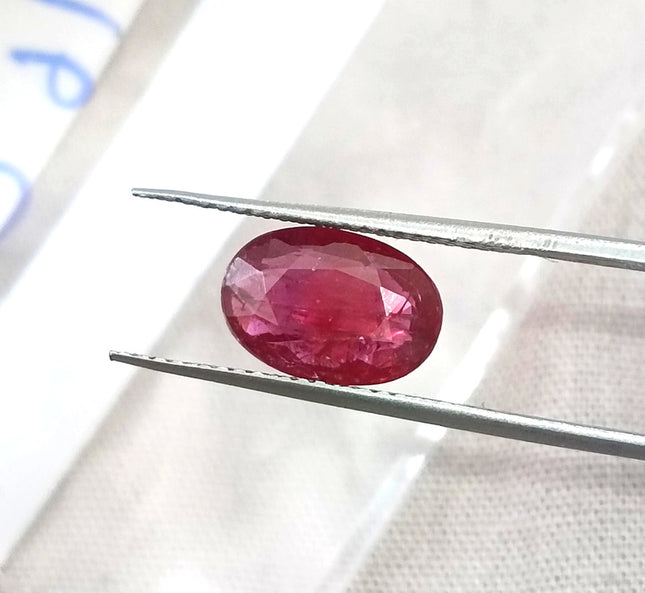 2.16ct Untreated Mozambique Natural Ruby SGL Certified Rasberry Red Oval Gemstone