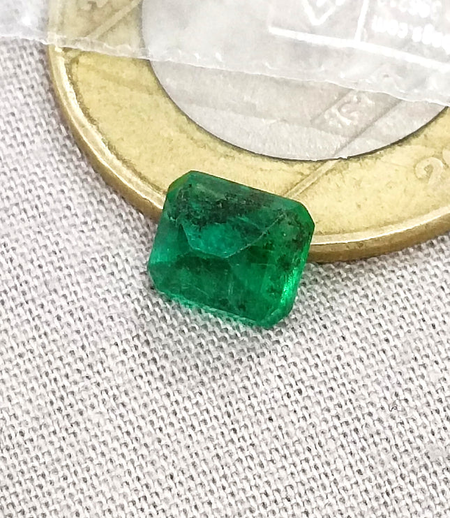 1.85ct Natural Emerald Exceptional Top Green Octagon Cut Zambian Loose Gemstone