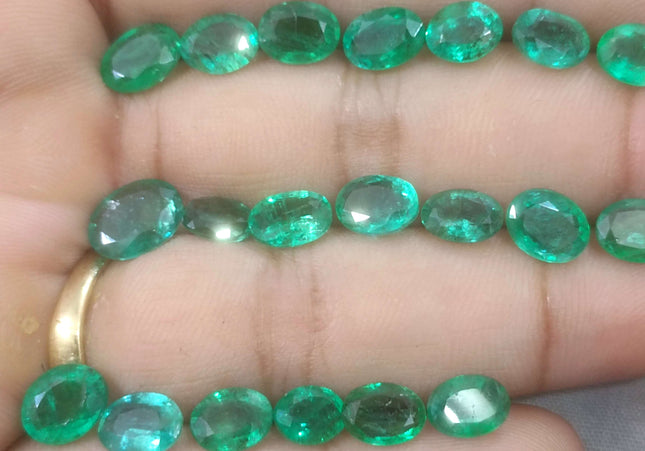 24.31ct Medium to Vivid Green Natural Zambian Emerald Parcel Minor Oiled Loose Gemstones
