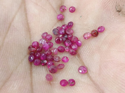 Untreated 3.24ct Red Ruby Parcel Round Cut Loose Gemstones