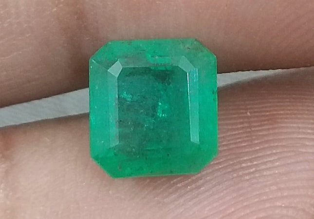 2.24ct GSI Certified Emerald Cut Zambian Emerald Minor Oiled Loose Gemstone