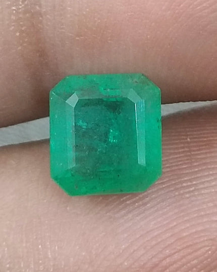 2.24ct GSI Certified Emerald Cut Zambian Emerald Minor Oiled Loose Gemstone