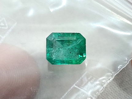 1.76ct Natural Emerald Zambia SGL Certified Medium Deep Green Octagon Cut Loose Gemstone