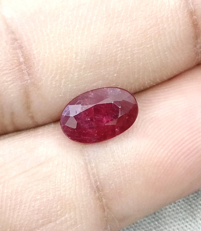 2.12ct Natural Ruby Unheated Mozambique SGL Certified Rasberry Red Oval Cut Loose Gemstone