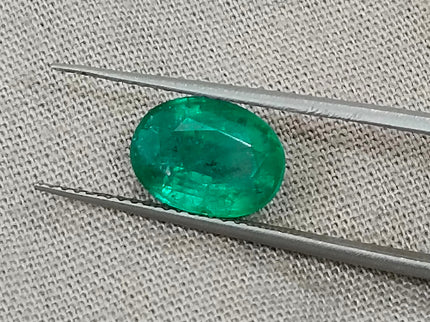 Zambian Emerald 2.31ct Certified Natural Medium Deep Green Oval Cut Loose Gemstone