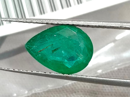 Zambian Emerald 2.55ct Natural Deep Velvet Green Certified Pear Cut Loose Gemstone
