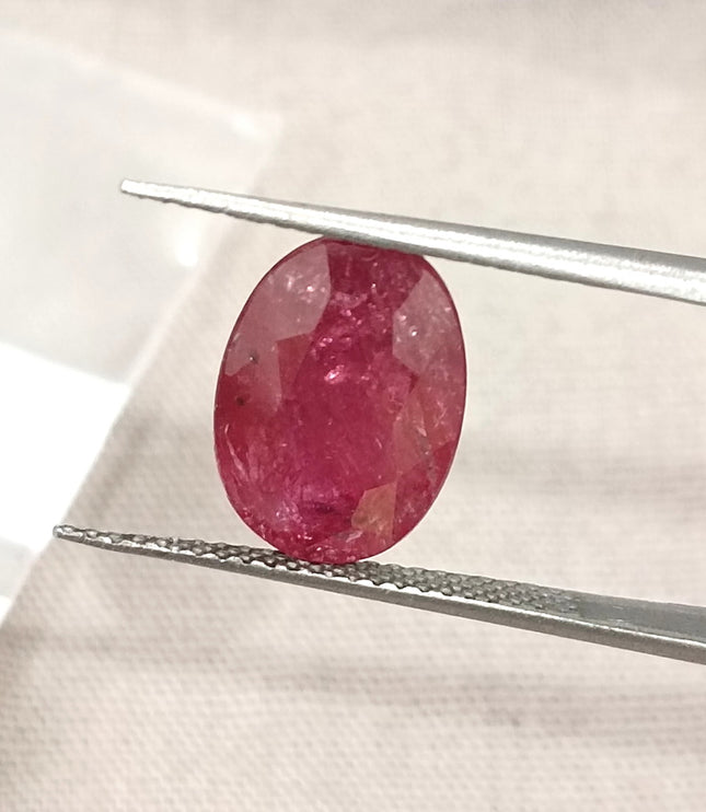 3.25ct Unheated Natural Ruby Crimsom Red SGL Certified Oval Cut Loose Stone