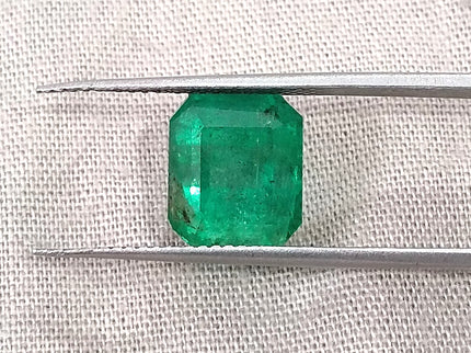 Zambian Emerald 4.77ct Natural Medium Deep Mystic Green Octagon Cut Loose Gemstone