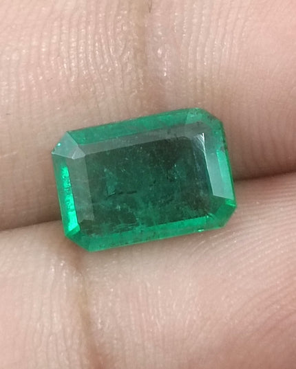 2.73ct GSI USA Certified Medium Deep Green Spring Green Zambian Emerald Minor Oiled Loose Gemstone