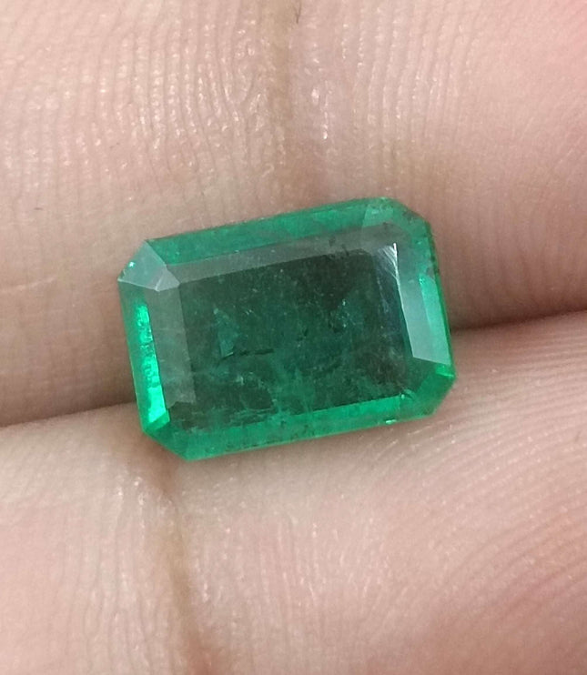 Zambian Emerald 2.73ct Certified Natural Medium Deep Green Loose Stone.