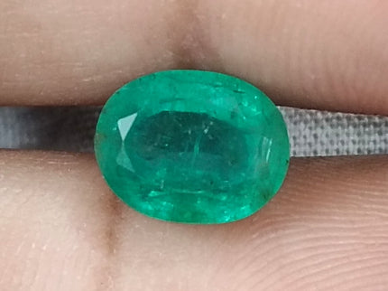 2.64ct Certified Natural Zambian Emerald, Green Loose  Gemstone