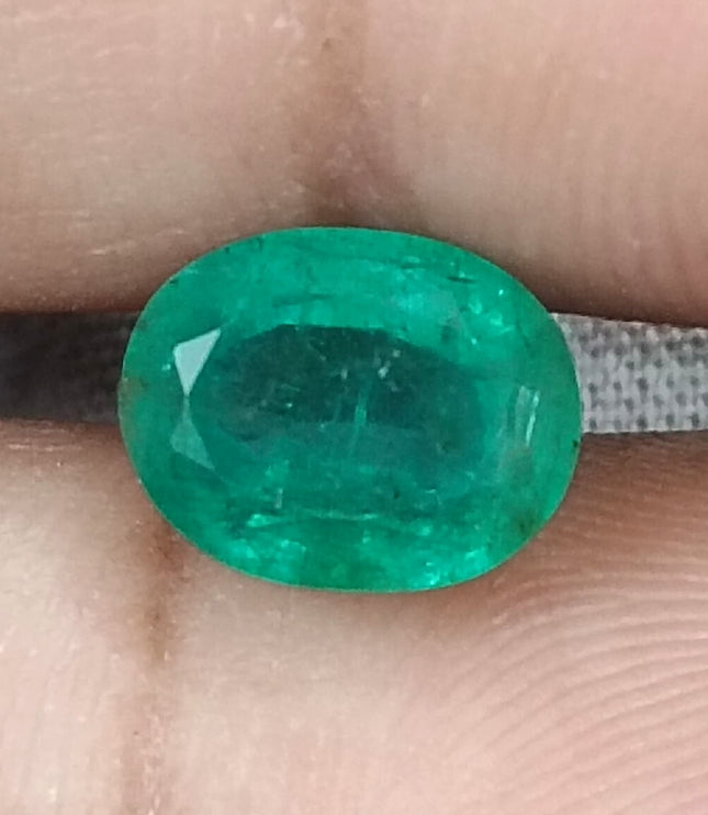 2.64ct Certified Natural Zambian Emerald, Green Loose  Gemstone