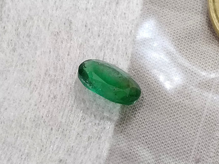 1.92ct Natural Emerald SGL Certified Deep Intense Green Oval Cut Loose Gemstone