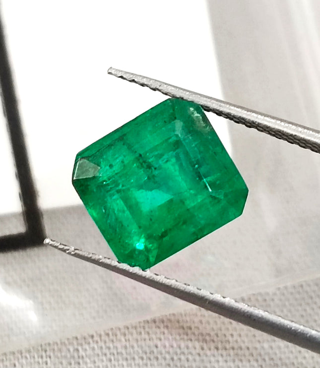 Panjshir Emerald 4.10ct Bright Medium Deep Green Octagon Cut Gemstone