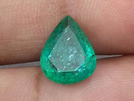 Certified 2.65ct Natural Zambian Emerald, Deep Pure Green Stone.