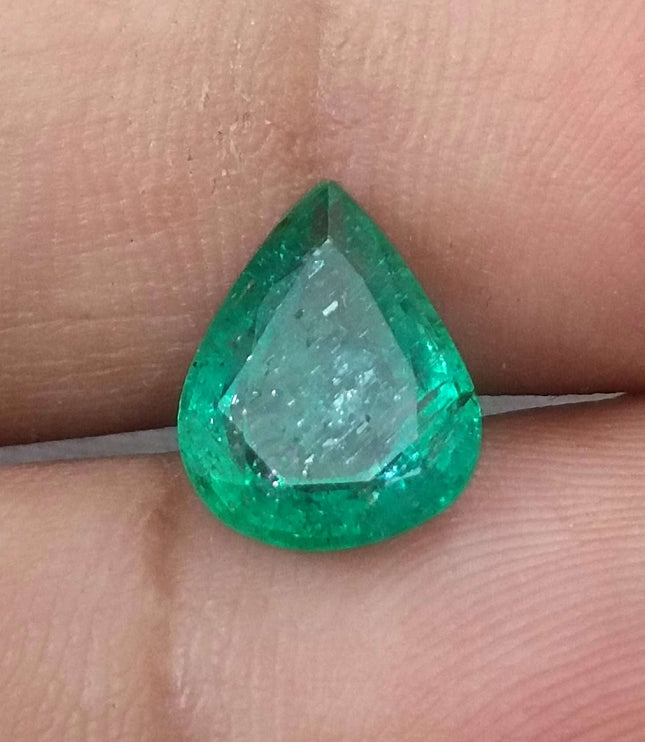 Certified 2.65ct Natural Zambian Emerald, Deep Pure Green Stone.