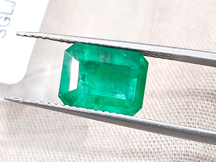 2.64ct Natural Emerald - Medium Deep Spring Green - Octagon Cut - SGL Certified Gemstone