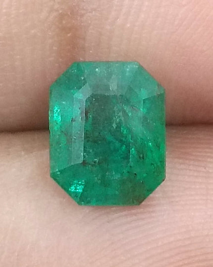 2.36ct GSI Certified Deep Green Zambian Emerald Earth Mined Loose Gemstone
