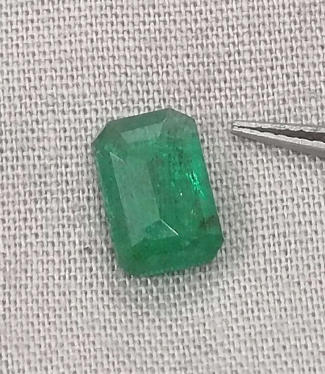 Certified 1.63ct Zambian Natural Emerald.