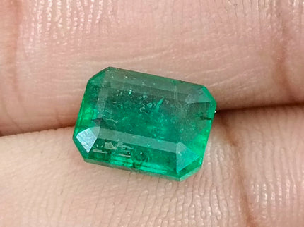 Zambian Emerald 3.32ct Medium Deep Green Certified Octagon Cut Natural Gemstone