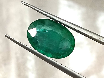 GSI Certified 1.67ct Deep Glass Green Zambian Emerald