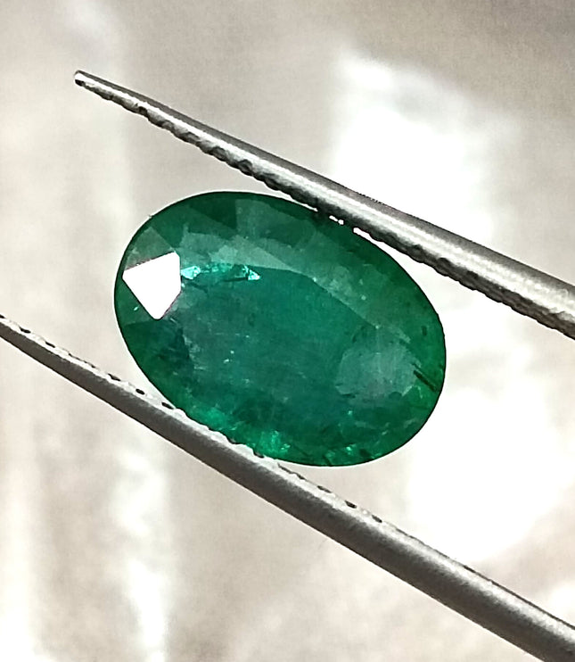GSI Certified 1.67ct Deep Glass Green Zambian Emerald