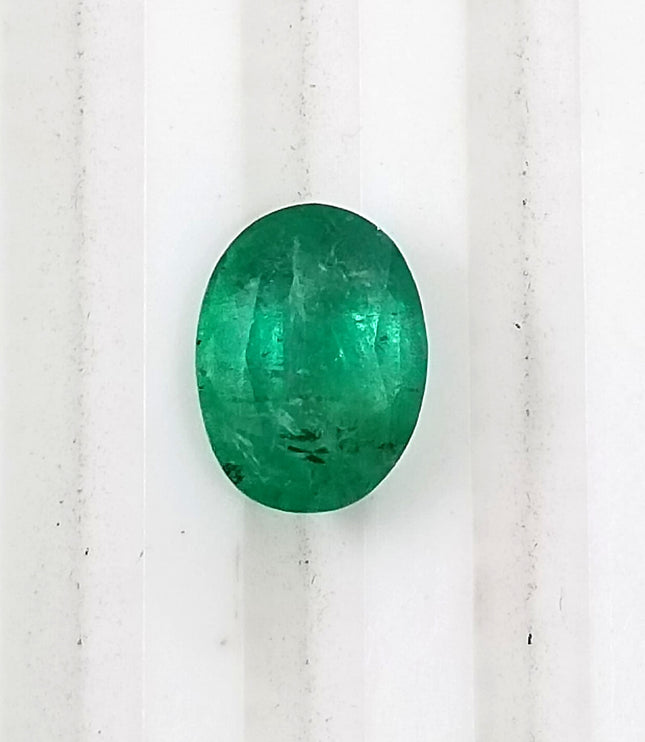 Zambian Emerald 1.82ct Certified Natural Medium Sea Green Oval Cut Loose Gemstone