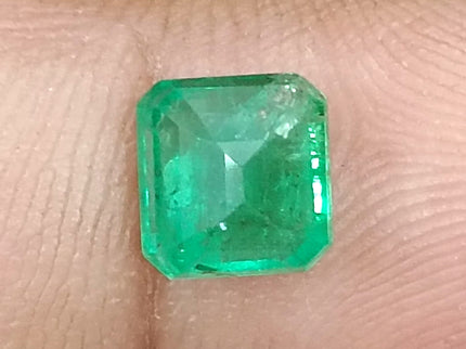 Colombian Emerald 1.34ct Natural Vivid Green Octagon Cut Loose Stone