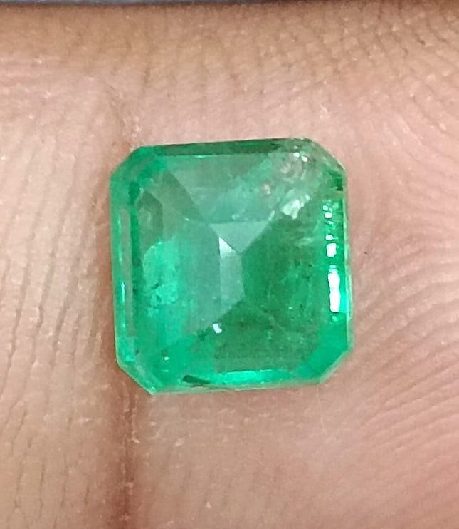 Colombian Emerald 1.34ct Natural Vivid Green Octagon Cut Loose Stone
