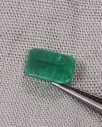 GSI Certified 1.44ct Medium Deep Green Natural Panjshir Emerald Minor Oiled Loose Gemstone