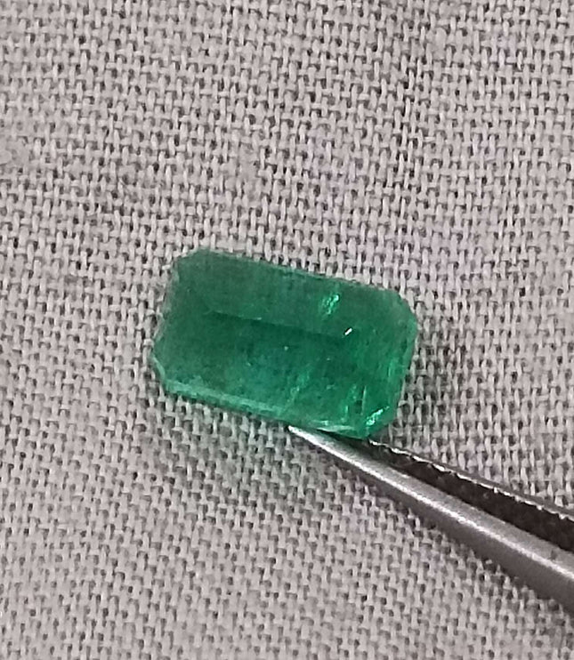 1.44ct Certified Panjshir Emerald, Natural Golden Green Stone
