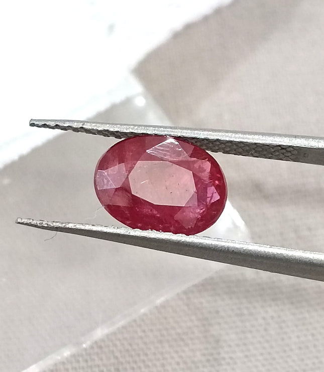 1.74ct Unheated Mozambique Ruby SGL Certified Wine Red Oval Cut Loose Gemstone