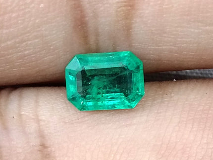 1.08ct Panjshir Emerald Natural SGL Certified Medium Green Octagon Cut Gemstone