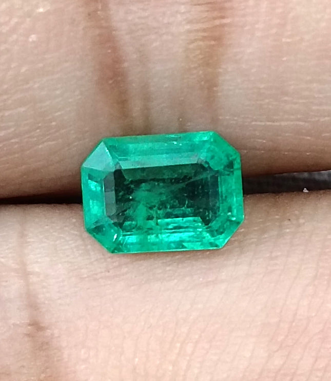 1.08ct Panjshir Emerald Natural SGL Certified Medium Green Octagon Cut Gemstone