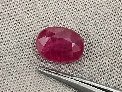 Mozambique Ruby 1.53ct Certified Natural Red Oval Cut Unheated Loose Stone