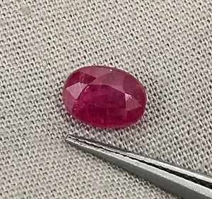 Mozambique Ruby 1.53ct Certified Natural Red Oval Cut Unheated Loose Stone
