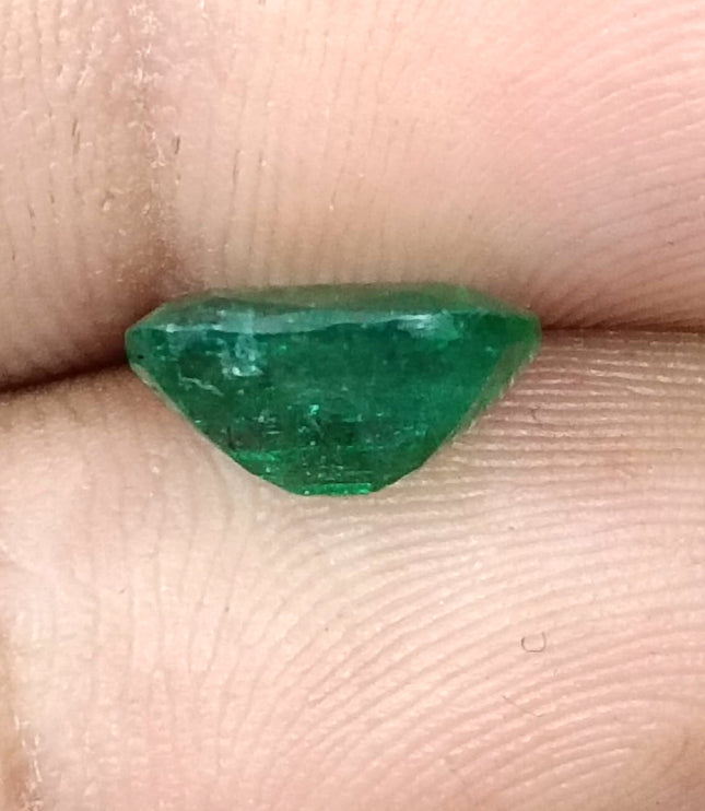 Zambian Emerald 2.62ct Certified Natural Deep Vibrant Green Cushion Cut Loose Gemstone