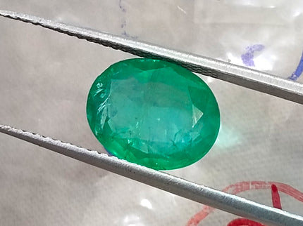 2.72ct Natural Emerald Medium Deep Spring Green Oval Cut SGL Certified Gemstone
