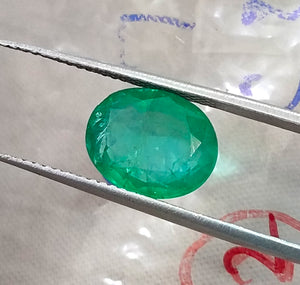 2.72ct Natural Emerald Medium Deep Spring Green Oval Cut SGL Certified Gemstone