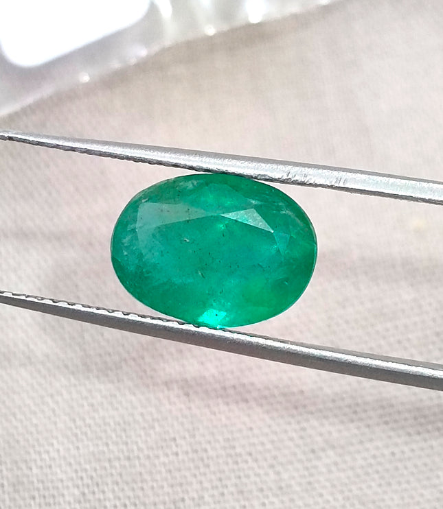 2.73ct Natural Emerald Deep Velvet Green Oval Cut Zambian SGL Certified Gemstone