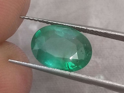 Natural Zambian Emerald 1.98ct Certified Medium Deep Green Oval Cut Loose Gemstone