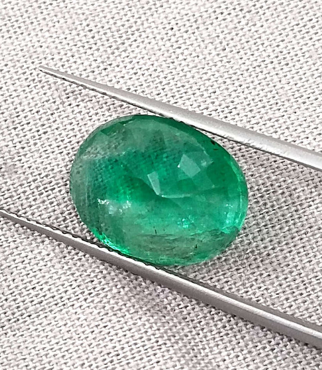 Swat Emerald 5.72ct Vivid Green Natural Oval Cut Stone.