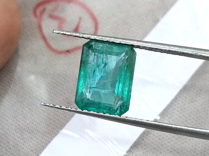 Natural Emerald 2.65ct SGL Certified Zambia Sea Green Octagon Cut Minor Oiled Gemstone