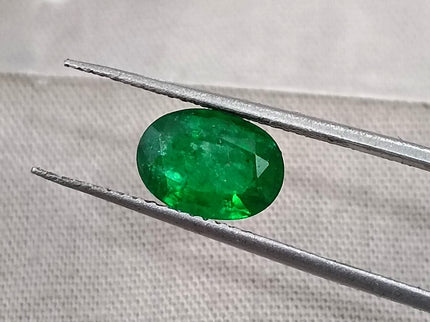 Emerald Natural 1.41ct Certified Deep Vivid Green Oval Cut Loose Gemstone