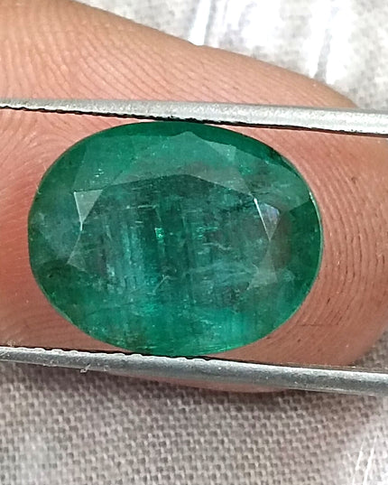 6.54ct Zambian Emerald,  Natural Medium Deep Forest Green Gemstone