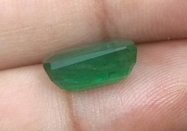 5.29ct Deep Green Emerald Cut Natural Zambian Emerald Moderately Clarity Enhanced Loose Gemstone